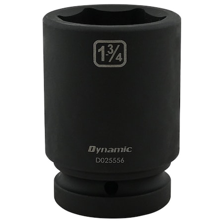 Dynamic 1" Drive Deep Socket, Black Phosphate, Tools 1-3/4" X 1" Drive, 6 Point Deep Length D025556